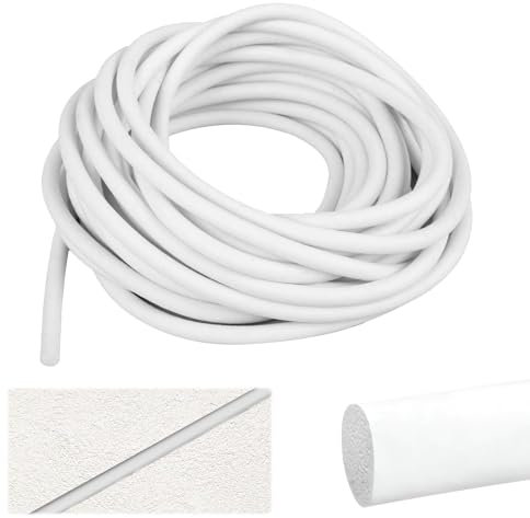 ASOFTY 5M Silikon Schaumstoff Dichtungsstreifen, Rundschnur Dichtung, Fugen Dichtschnur, Fugenfüllprofil Schaumstoff für Türen, Fenstern, Wänden (6MM)