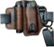Leather Multitool Sheath 7.1x5.1 Inch Belt Pouch with Flashlight and Pen Holder, Keychain Clip, Portable Organizer for Camping and Work