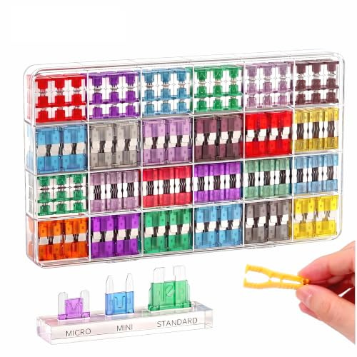 GIZGA 330PCS Car Fuses Kit 110 Standard Fuses +110 Mini Blade Automotive + 110 Micro Fuse with Puller for cars, truck, motorcycles, boats, Camper RV 2A/3A/5A/7.5A/10A/15A/20A/25A/30A/35A/40A