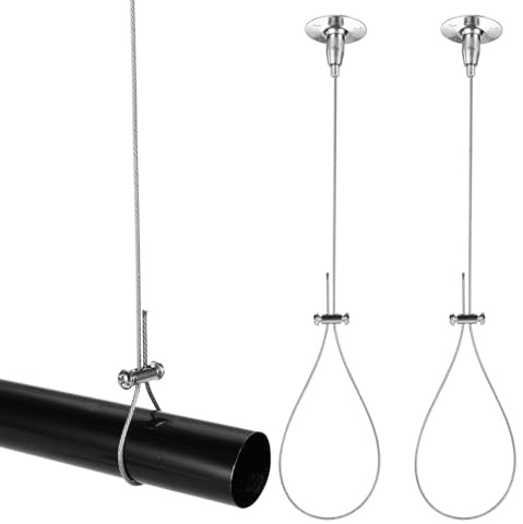 Goktvai Kit de Support Plafond pour Tringle Penderie, Support Suspension Plafond Robuste et Réglable pour Tringle à Rideau de Douche