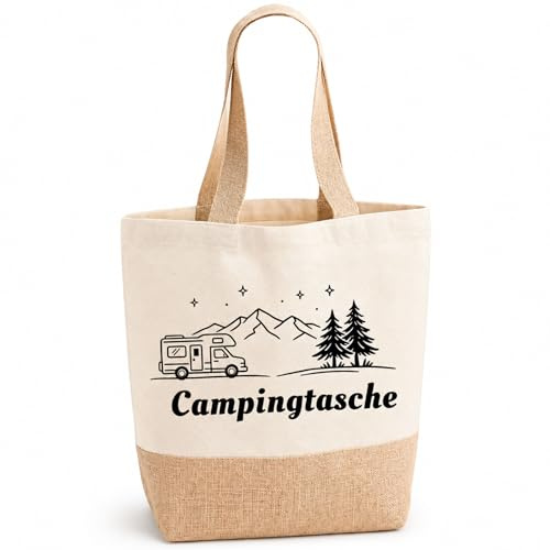 Scinzene Campingtasche, Camper Geschenke & Camping Zubehör Für Damen Herren | Wohnwagen Tragetasche Shopper, Robustes Wohnmobil Zubehör Unterwegs, Camper Zubehör & Camping Geschenke