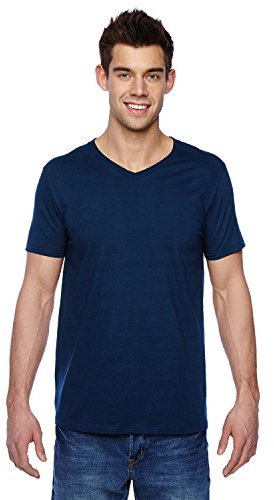 Fruit of the Loom Mens Valueweight V-Neck, Short Sleeve T-Shirt (L) (Deep Navy)