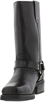 Gringos Mens High Harley Western Harness Leather Boots (8 UK) (Black)