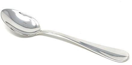 SWEET HOME Cucchiaio Frutta in Acciaio Argentato Argento Stile Baguette cod.99.5004AG cm 18,5x3,5 by Varotto & Co.