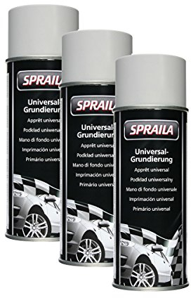 3X Kwasny Spraila Lackspray Sprühlack Grundierung GRAU Spray 400ml 300001