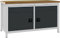 Werkbank grau lichtgrau B1500xH859xT750mm Multiple x 40mm 2 Schubl.2 Türen