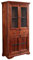 MASSIVMOEBEL24.DE Oxford Vitrine #1011 Akazie, Farbe:Dunkelbraun lackiert, Größe:90x44x180 cm (BxTxH)