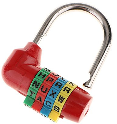 Sharplace à Combinaison Cadenas Réarmable à 4 Lettres pour Valise, Coffre à Outils, Casier Sportif, à Outils, Rouge, 56mm