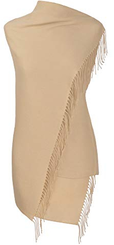 fiolini Pashmina Schal Stola Umschlagtücher Tuch für Damen - Super Weich – (beige)