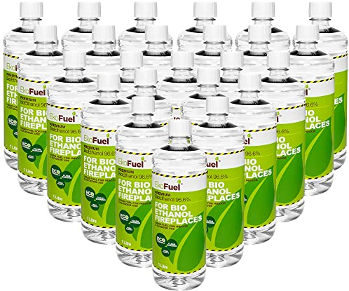 EKOFUEL (24 Litre) Premium Bioethanol Fuel – Bio Ethanol Liquid Fuel for Fires Pits, Fireplace | High Purity Clean Burning Bio Ethanol Fuel | Indoor & Outdoor Ethanol Fuel | Bioethanol Fuel Liquid