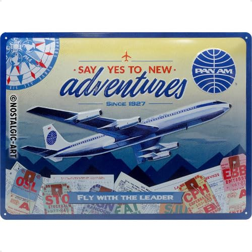 Nostalgic-Art Retro Blechschild, 30 x 40 cm, Dekorative Tafel, Wandmontage, Kunststoff, Rechteckig, Reisen, Retro - Nostalgia (Travel & Aviation)