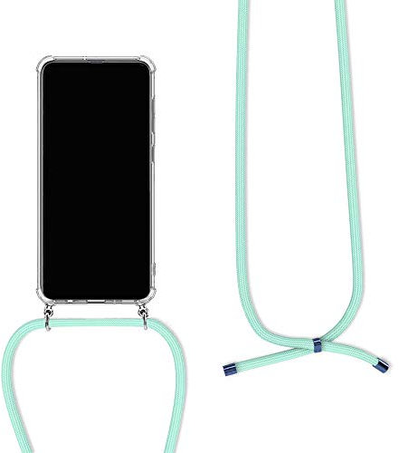 Orgstyle Funda con Cuerda para Huawei P20 Lite, Suave Silicona Case con Ajustable Cuello Cadena, Carcasa Transparente de TPU con Colgante for Huawei P20 Lite, Verde