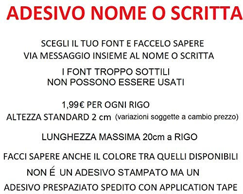 Galuisi Adesivo Nome Personalizzato PRESPAZIATO Sticker Scritta per Auto, Moto, Casco (Nero Lucido)