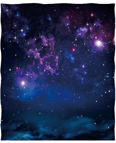 Mimihome Überwurfdecke mit Galaxie-Motiv, Weltraum-Universum, warme Fleece-Decke für Sofa, Couch, Bett, 202,4 x 147,8 cm