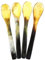 4Pcs Eierlöffel Horn Löffel aus Horn Löffel Set Dessertlöffel Kaffeelöffel Rührlöffel Suppenlöffel für Kuchen Salz Tee Kaffee Honig