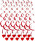 18 Stück Herz-Hänge-Wirbel Dekorationen für Valentinstag, Geburtstag, Jahrestag, Hochzeit, Einzel-Party, Brautparty, Jahrestag, rote Wirbel-Ornamente