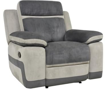 Vente-unique - Relaxsessel Fernsehsessel - Microfaser - Anthrazit & Hellgrau - TALCA