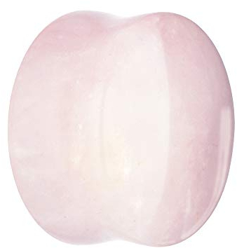 Treuheld® | 12mm Rosenquarz Ohr Plug/Flesh Tunnel | Pink/Rosa | Schmuckstein-Kristall | Quarz-Mineral | Damen + Herren | Stein Tunnel Piercing