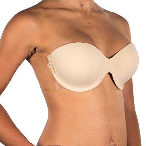 Winged Bra - Backless Strapless Invisible Adhesive Wings A to D Cup (C,Nude)