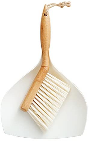 Anwangda Ensemble Pelle et Brosse Douce, Mini Balai de Bureau, Petite Pelle de Nettoyage Portable pour Salle de Bain, Cuisine, Maison, Hall, Table de Bureau (Kaki)
