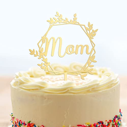 Happy Mother's Day Cake Toppers Verspiegelte Gold Acryl Kuchendekoration Beste Mama Kuchenaufsatz für Mutter Muttertag Geschenk für Mutter Geburtstag Party Lieferanten