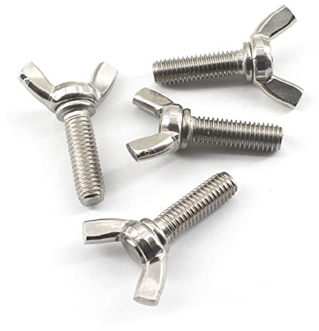 Set di dadi e bulloni a farfalla M8 in acciaio inox 304, bulloni e dadi ad alette M8 x 50, viti e dadi a farfalla, confezione da 10