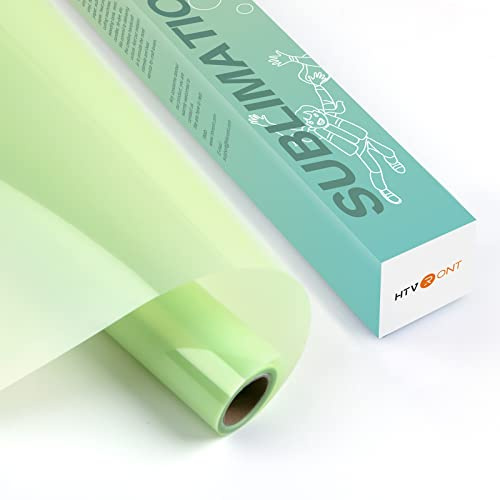 HTVRONT Vinyle HTV transparent pour sublimation – Vinyle de sublimation brillant amélioré de 30,5 cm x 1,5 m – Couleurs vives pour tissu en coton clair