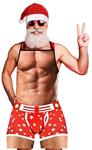 Winwild Kochschürze Grillschürze Sexy Herren Weihnachtsschürze als Grill Geschenk für Männer lustig
