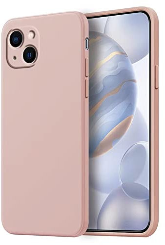 HONLEN Coque pour iPhone 13 Protection Étui, (6.1 inches) Liquide TPU Silicone Case Anti Rayures Ultra Mince Souple Cover en Silicone Poudre de Sable
