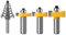 WSOOX 1/2 Inch Shank Rabbet Router Bit Set, 3 Pieces Rabbeting Router Bit with 6 Bearings Set (1/8, 1/4, 5/16, 3/8, 7/16, 1/2 Bearings) (1/2 Inch)