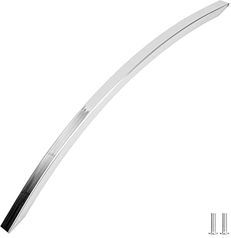 Decoranddecor Slimline Kitchen Door Handles Cabinet Pulls Sleek Design - Smooth Lines 256mm Polished Chrome