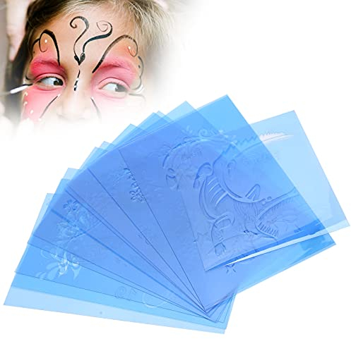 Gesicht Schminke Schablone, Wiederverwendbare Tattoo Vorlagen Gesicht Blumen Schminkschablone, für Partys Fasching Karneval Halloween Kinder Erwachsene