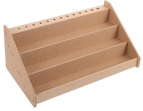 Paint Organizers and Storage Wooden Paint Rack Wood Artist Supply Acrylic Paint Rack Stand Pigment Ink Bottle Holder with Brush Holder Storage Rack Paint Storage