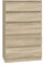 VBChome Kommode mit 5 Schubladen 70 x 40 x 110 cm Eiche Sonoma Grifflose Schubladenkommode Mehrzweckschrank für Flur Schlafzimmer Wohnzimmer Kinderzimmer Modern Eiche Sonoma