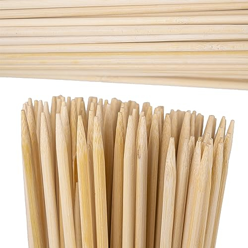 Generisch Holz Spieße Sets 30-70cm Stockbrot Spieße Schaschlikspieße aus Bio Holz zum basteln, als Grillspieße, Rankhilfe Holz für Maiskolben Spieße, Fingerfood, Grillspieße Lagerfeuer (60 cm)