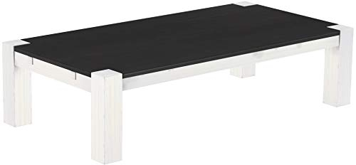 Brasilmöbel Couchtisch Rio Kanto 180x90 cm Ebenholz Weiß Wohnzimmertisch Holz Tisch Pinie Massivholz Stubentisch Beistelltisch Echtholz Größe und Farbe wählbar