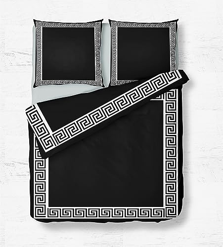 Quixora Hypoallergene Bettwäsche 135x200 cm Mikrofaser griechischer Stil 3D Druck Bettbezüge Kinderbettwäsche Set für Allergiker geeignet 2er Kissenbezug 80x80 cm mit Reißverschluss Pflegeleicht