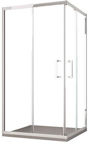 Cabine de douche d'angle avec porte battante transparente h195 6mm anti-calcaire ADRY - 120 x 120