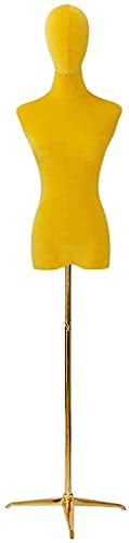 Schaufensterpuppe aus farbigem Samt, Schneiderpuppe, Modellflugzeuge, professionelle Schaufensterpuppen für Kleider, Schaufensterpuppenkörper (hellgelb, mittel)