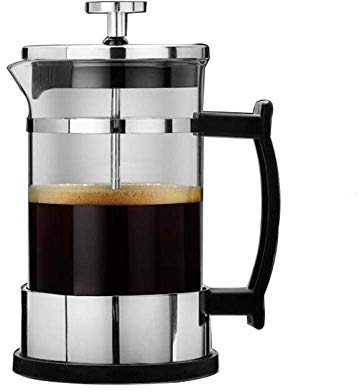 HWSY Cafetière Moka en Acier Inoxydable, théière en Verre, café français, percolateur de thé, Filtre, Piston, cafetière Manuelle de 350ml Interesting