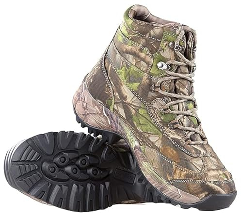 Antiscivolo Camouflage Impermeabile Trekking Stivali per Gli Uomini, Leggero E Robusto Stivali Tattici All'Aperto (Camouflage, 45)