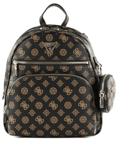 GUESS Power Play Tech Backpack Mocha Logo