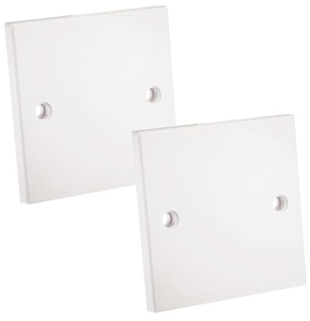 rhinocables Waterproof Blanking Socket Plate (White, Pack of 2)