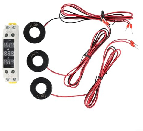 Amperometro trifase modulare mini guida DIN display digitale indicatore misuratore di corrente 1-100A DIN 35mm installazione