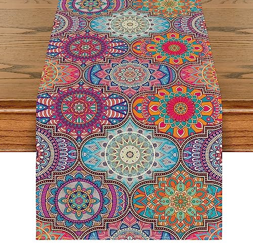 Artoid Mode Boho Vintage Geometrie Marokkanisch Mandala Tischläufer, Küche Esstisch Hochzeit Bankett Dekoration Urlaub Party Dekor 40x180 cm