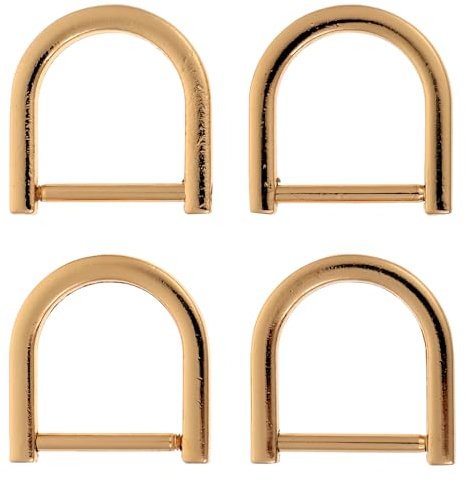 VILLCASE 4 Stück D-Ringe aus Metall, Zinklegierung U Form D-Ringe mit Einschraubschnalle, für DIY Leder Handwerk Geldbörse Handtasche Keychain Zubehör (Geldbörsen, 15mm)
