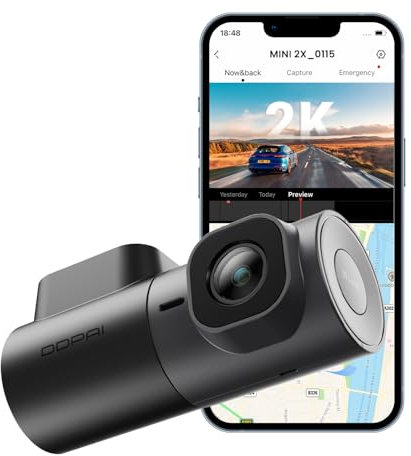 DDPAI MINI 2X Dashcam Auto Vorne, 2K QHD 1440P Auto Kameras Dashcam mit 5G WiFi, AI-ISP Nachtsicht, 360° Drehbar, Smart App, ADAS, WDR, 20 Tage Parküberwachung, Unterstützt 256GB TF-Karte