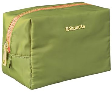 Kokonote Kosmetiktasche Klein Basic Studio Pesto Blossom Kosmetiktasche Grün - Vielfältige Kulturtasche Damen - Wasserdichter Kulturbeutel Damen 17 x 11 x 10 cm - Praktische Waschtasch