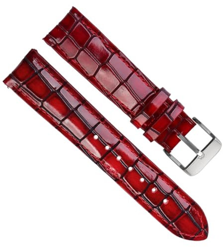 hoosouk Modisches Armband aus echtem Leder mit Kroko-Textur, Armband, Armband(Red,18mm)