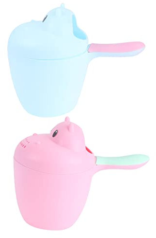 Abaodam 2piezas Taza para Lavar Pelo Niño Niña con Diseño Oso Unidades De Duradero Rojo y Azul para Baño y Ducha Accesorio Práctico para Niño Niña